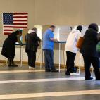 Voters cast their ballots at a polling station in Detroit, Michigan on Tuesday, November 8, 2023. 