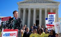 Arnold Schwarzenegger speaks at Fair Maps Rally