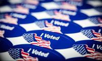 A row of I Voted stickers