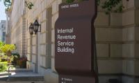 The sign outside the Internal Revenue Service building.