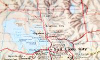 A map of the state of Utah focused on Salt Lake City