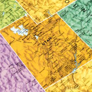 Map of the state of Utah.