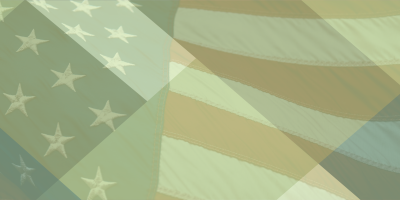 American Flag overlaid with see-through yellow squares