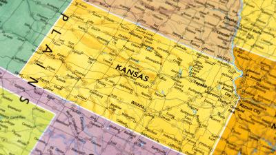 A map of the state of Kansas