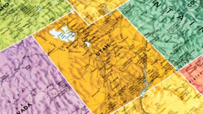 Map of the state of Utah.