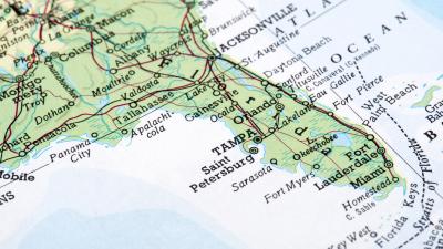 A map of the state of Florida