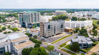 Aerial view of the Southern Poverty Law Center building