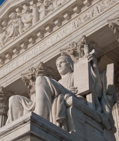 Statue in front of the US Supreme Court.