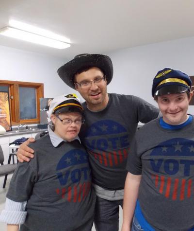 Self Advocacy Solutions with Vote t-shirts