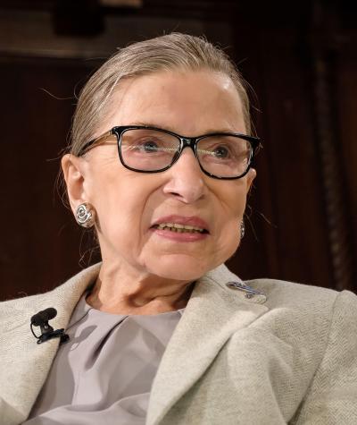 Close up shot of Ruth Bader Ginsburg