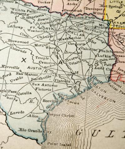 A map of the state of Texas