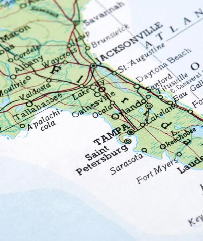A map of the state of Florida