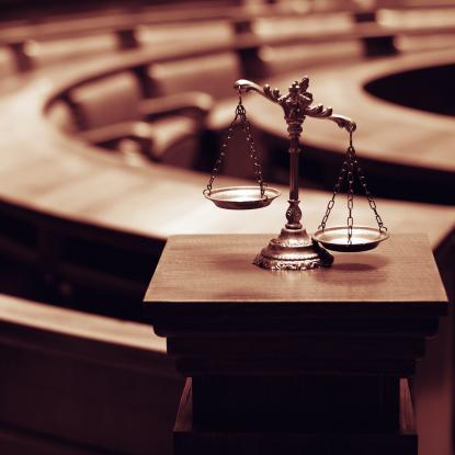 Courtroom with scales