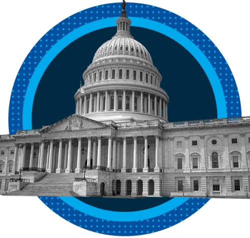 The United States Capitol building and its dome