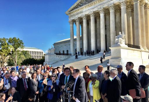 Speakers outside Supreme Court partisan gerrymandering rally