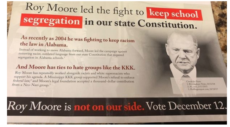 Doug Jones Flyer Moore supports segregation