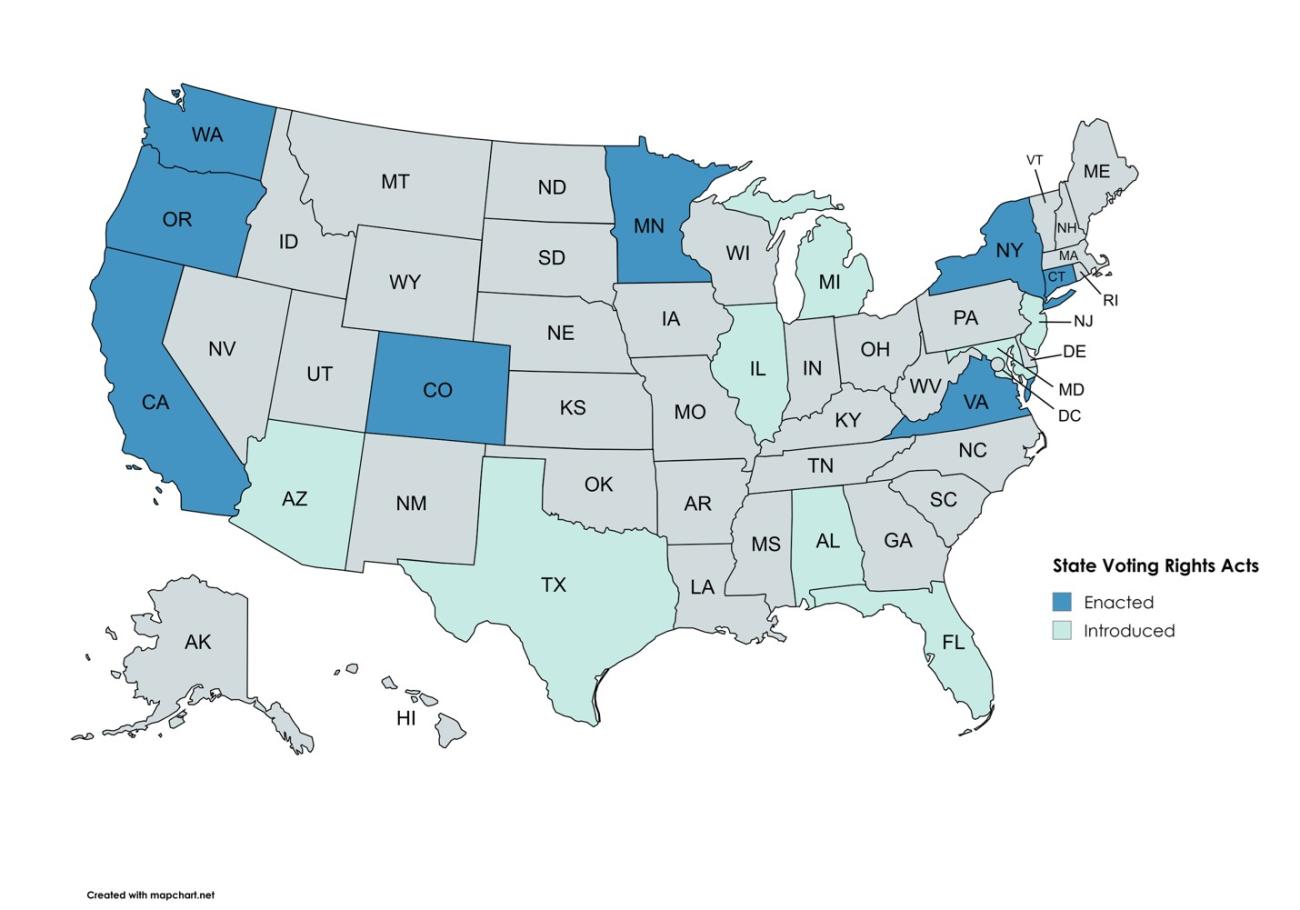 Generated map of State VRAs